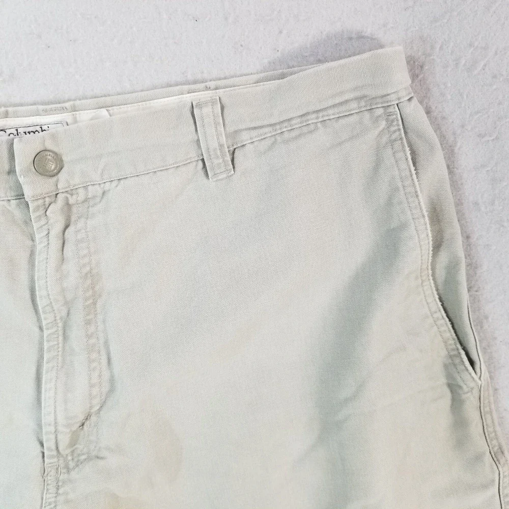 Columbia shorts‎ men's 38 x 7 khaki green cotton outdoor hiking Marine flawed
